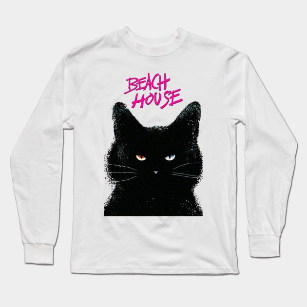 Beach House Cats Long Sleeve T-Shirt by 14RF
